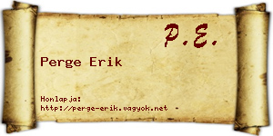 Perge Erik névjegykártya